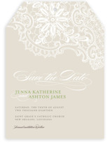 White Lace Save the Date Cards