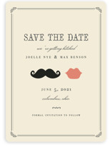 Stache + Kiss Save the Date Cards