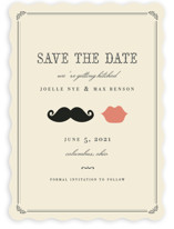 Stache + Kiss Save the Date Cards