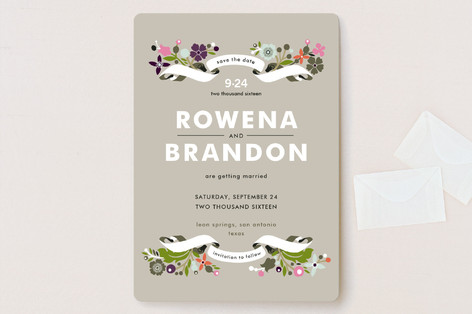Banner and Branches Save the Date Cards