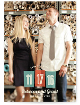 Retro Numbers Save the Date Cards