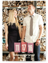 Retro Numbers Save the Date Cards