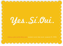 Yes Si Oui Save the Date Cards
