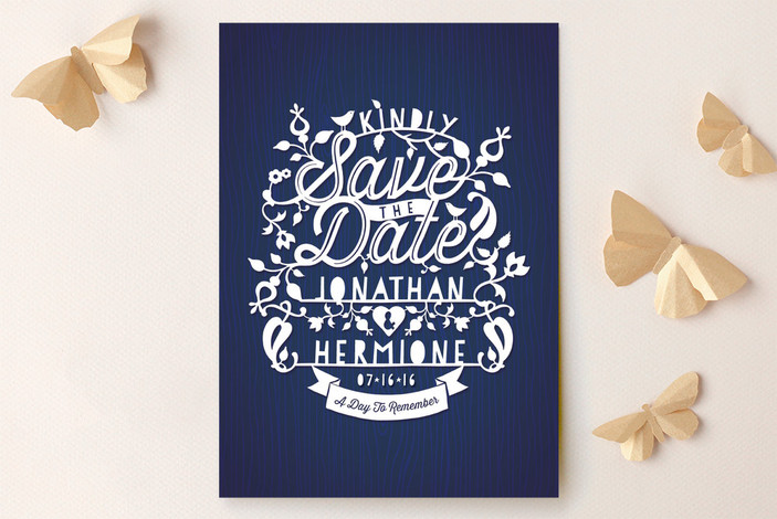 Intricate Paper Cut Save the Date Cards