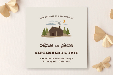 Log Cabin Save the Date Cards