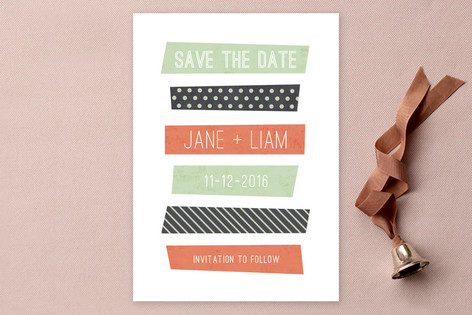 Stacked Washi Save the Date Cards