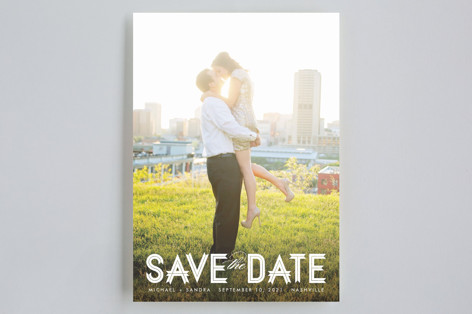 Modern Ribbon Save the Date Cards