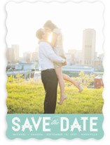 Modern Ribbon Save the Date Cards