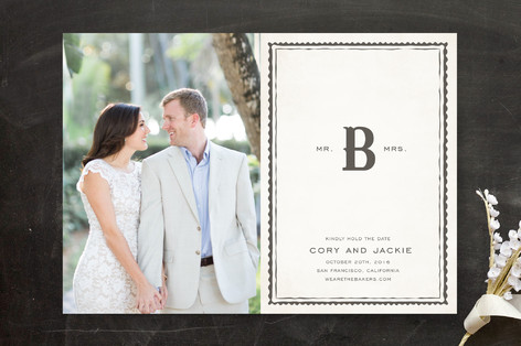 Mr + Mrs Monogram Save the Date Cards