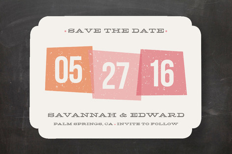 Vintage Blocks Save the Date Cards