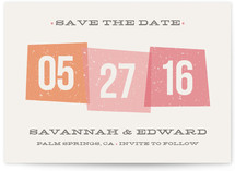 Vintage Blocks Save the Date Cards