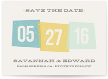 Vintage Blocks Save the Date Cards