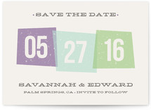 Vintage Blocks Save the Date Cards