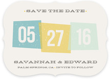 Vintage Blocks Save the Date Cards