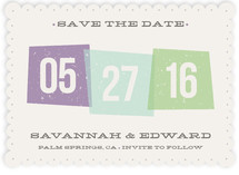 Vintage Blocks Save the Date Cards