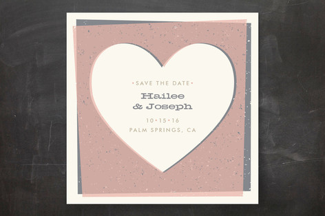 Overlapping Hearts Save the Date Cards