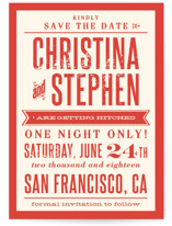 Woodtype Poster Save the Date Cards