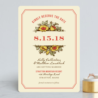 Harvest Floral Save the Date Cards