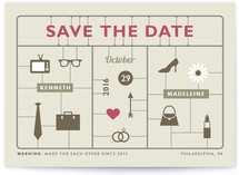He + She in One Package Save the Date Cards