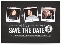 Polaroid on Chalkboard Save the Date Cards