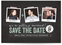 Polaroid on Chalkboard Save the Date Cards