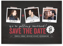 Polaroid on Chalkboard Save the Date Cards