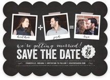Polaroid on Chalkboard Save the Date Cards