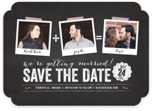 Polaroid on Chalkboard Save the Date Cards