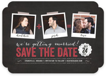 Polaroid on Chalkboard Save the Date Cards