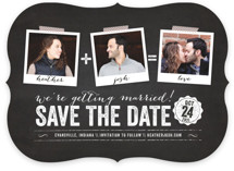 Polaroid on Chalkboard Save the Date Cards