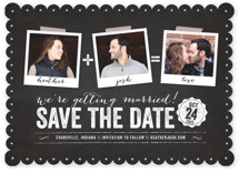Polaroid on Chalkboard Save the Date Cards