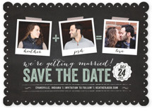 Polaroid on Chalkboard Save the Date Cards