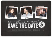 Polaroid on Chalkboard Save the Date Cards