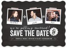 Polaroid on Chalkboard Save the Date Cards