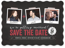 Polaroid on Chalkboard Save the Date Cards