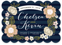 Striped Florals Save the Date Cards