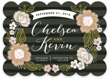 Striped Florals Save the Date Cards