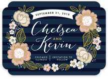 Striped Florals Save the Date Cards