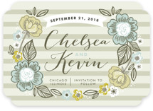 Striped Florals Save the Date Cards