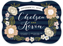 Striped Florals Save the Date Cards