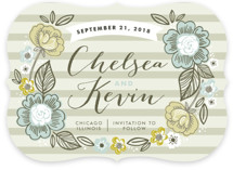 Striped Florals Save the Date Cards