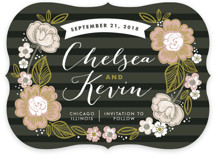 Striped Florals Save the Date Cards