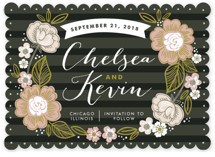 Striped Florals Save the Date Cards