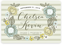 Striped Florals Save the Date Cards