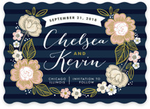 Striped Florals Save the Date Cards