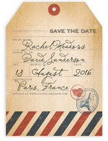 Vintage Pack Your Bags Save the Date Cards