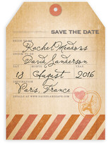 Vintage Pack Your Bags Save the Date Cards