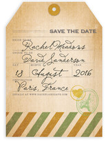 Vintage Pack Your Bags Save the Date Cards