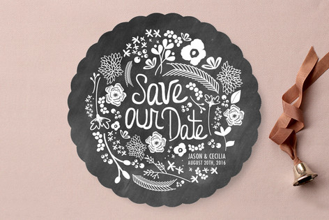 Handwritten Florals Save the Date Cards