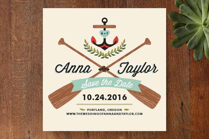 Campy Nautical Love Save the Date Cards